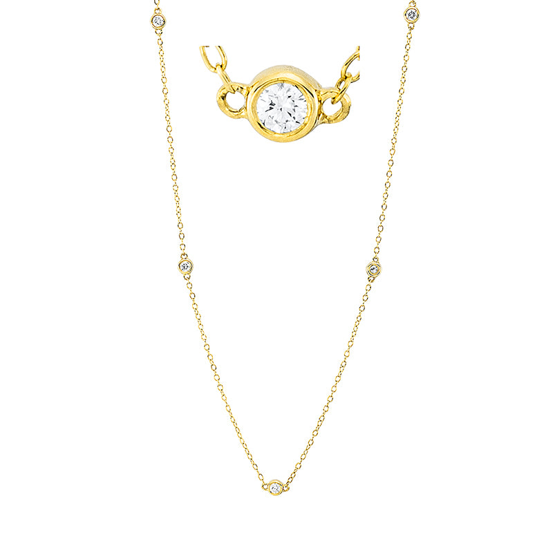 Collier    aus 750/-18 Karat Gelbgold mit 5 Diamanten 0