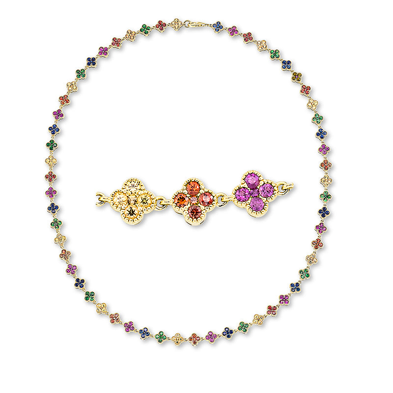 Collier mit Saphir  aus 750/-18 Karat Gelbgold  