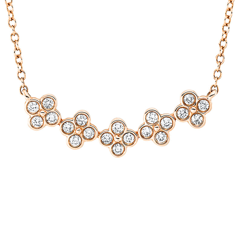 Collier    aus 585/-14 Karat Rotgold mit 20 Diamanten 0