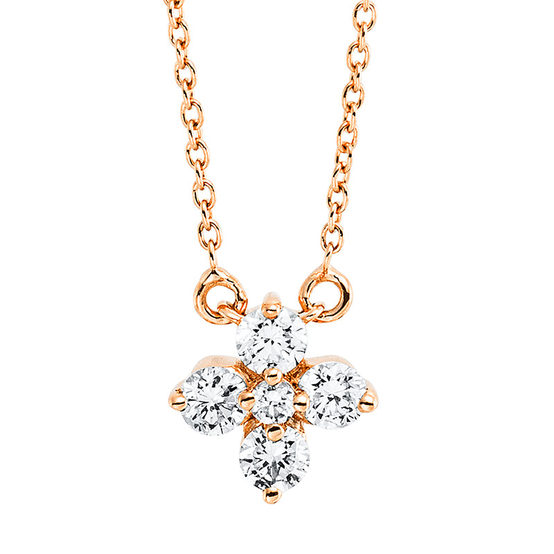Collier    aus 750/-18 Karat Rotgold mit 5 Diamanten 0