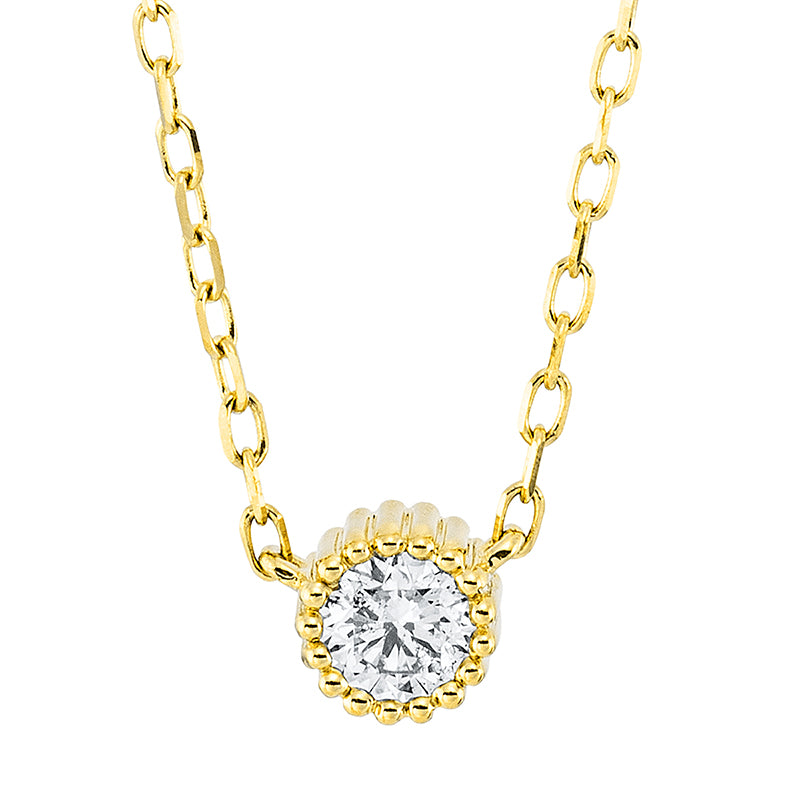Collier    aus 750/-18 Karat Gelbgold mit 1 Diamant 0