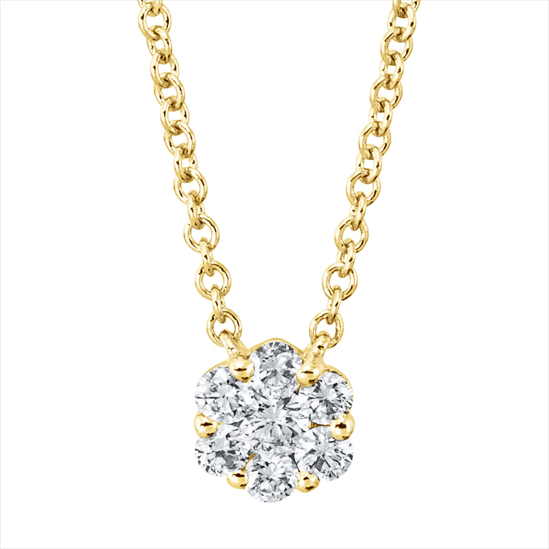 Collier    aus 750/-18 Karat Gelbgold mit 7 Diamanten 0