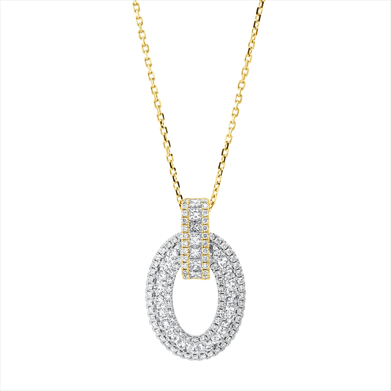 Collier    aus 750/-18 Karat Gelbgold / Weißgold mit 118 Diamanten 2