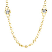 Collier    aus 750/-18 Karat Gelbgold mit 10 Diamanten 0
