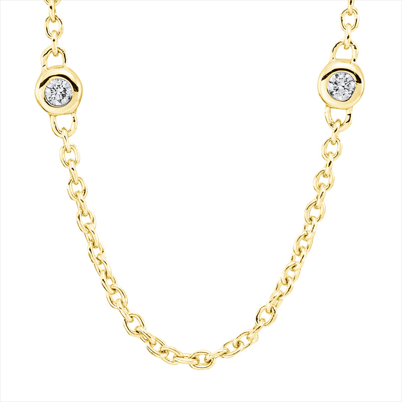 Collier    aus 750/-18 Karat Gelbgold mit 10 Diamanten 0