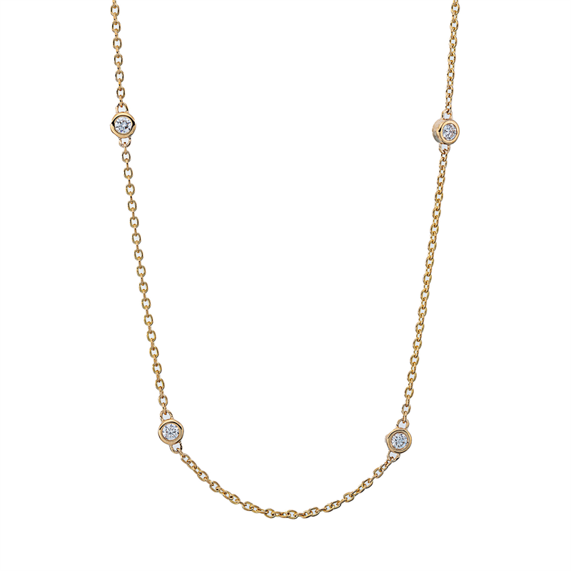 Collier    aus 750/-18 Karat Gelbgold mit 10 Diamanten 0