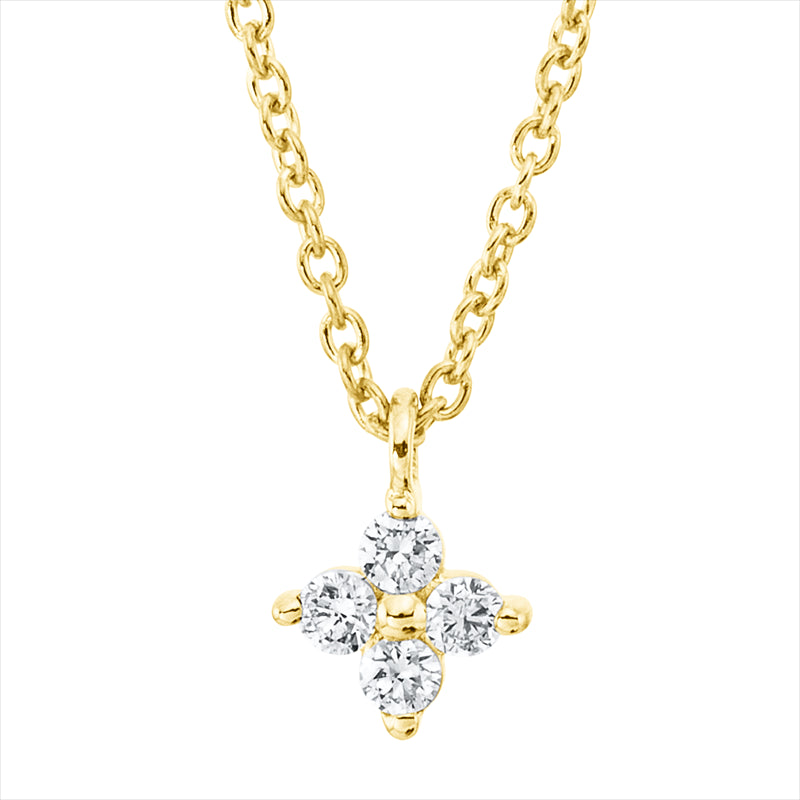 Collier    aus 750/-18 Karat Gelbgold mit 4 Diamanten 0