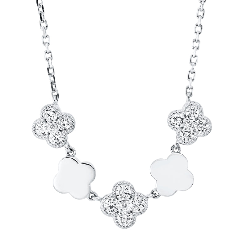 Collier    aus 750/-18 Karat Weißgold mit 15 Diamanten 0