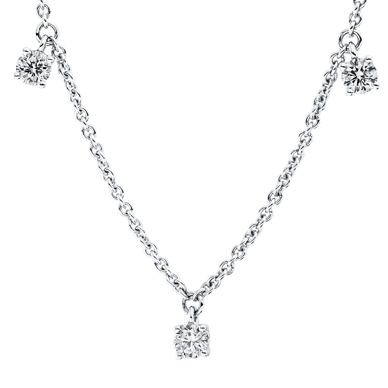 Collier    aus 750/-18 Karat Weißgold mit 5 Diamanten 0