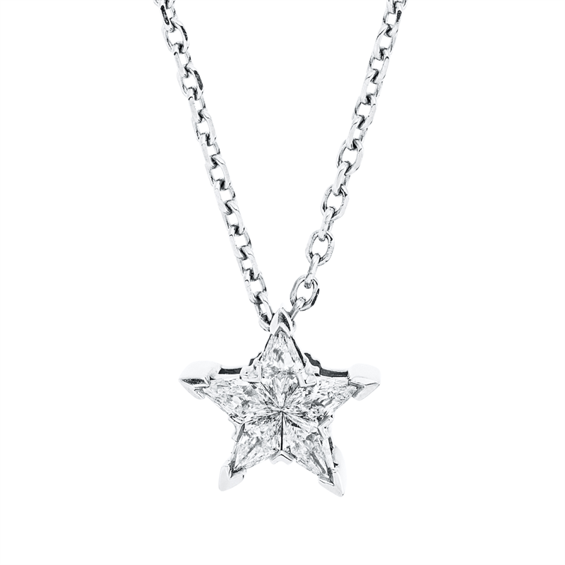 Collier    aus 750/-18 Karat Weißgold mit 5 Diamanten 0