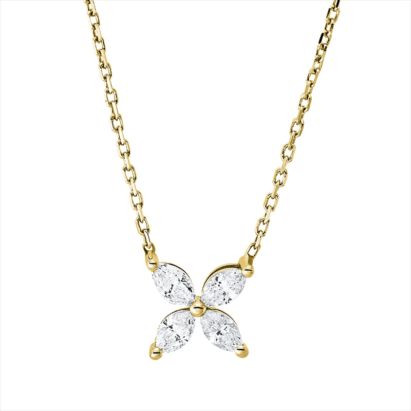 Collier    aus 750/-18 Karat Gelbgold mit 4 Diamanten 0
