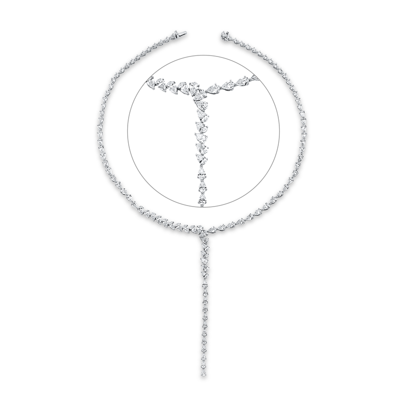 Collier    aus 750/-18 Karat Weißgold mit 96 Diamanten 20
