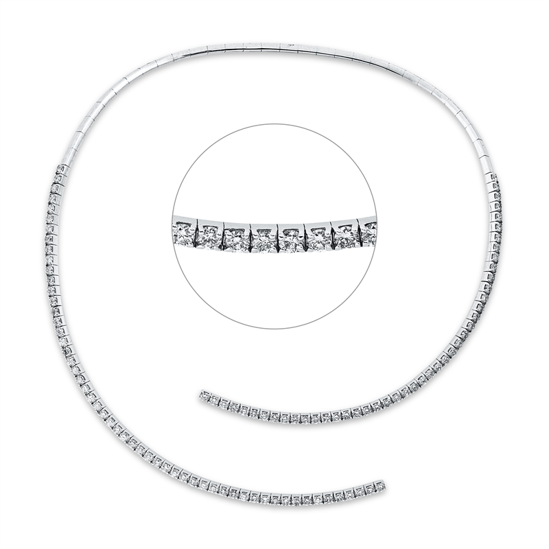 Collier    aus 750/-18 Karat Weißgold mit 100 Diamanten 6