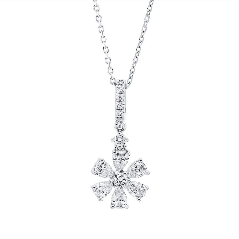 Collier    aus 750/-18 Karat Weißgold mit 15 Diamanten 0