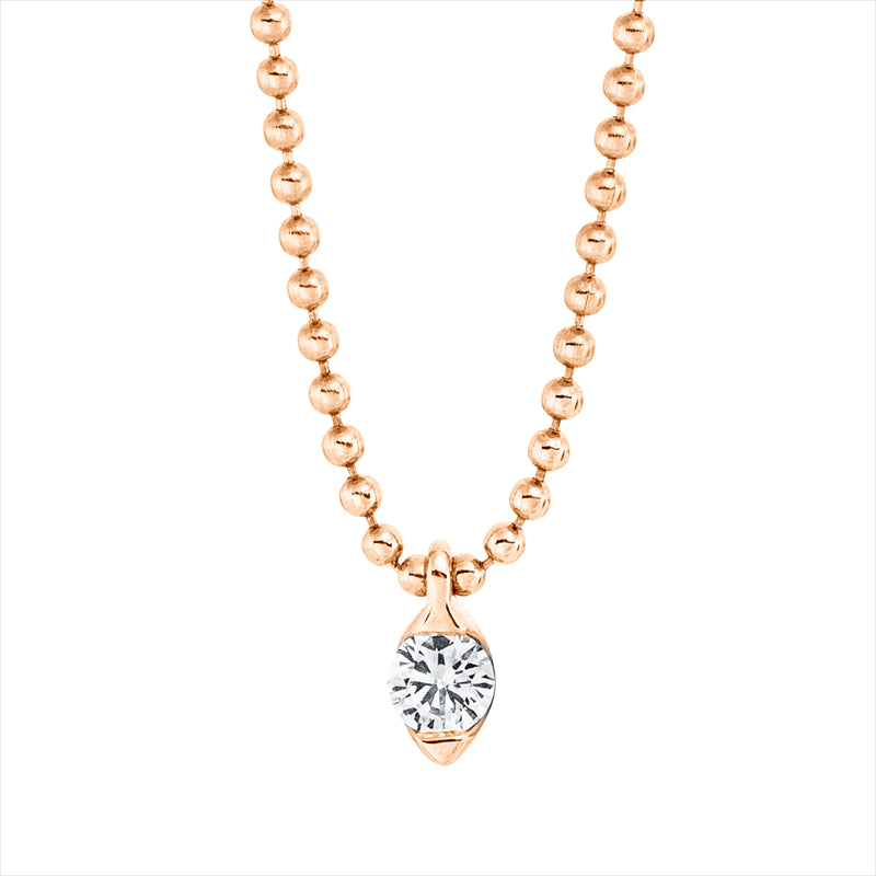 Collier    aus 750/-18 Karat Rotgold mit 1 Diamant 0