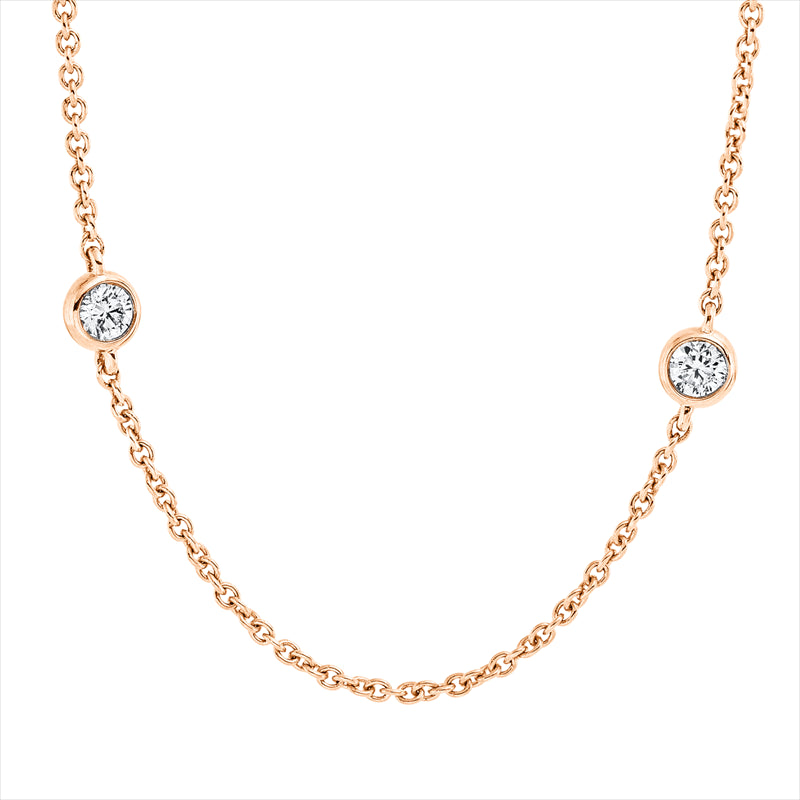 Collier    aus 750/-18 Karat Rotgold mit 11 Diamanten 0