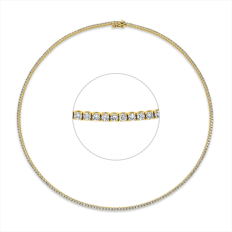 Collier    aus 750/-18 Karat Gelbgold mit 211 Diamanten 4 ct