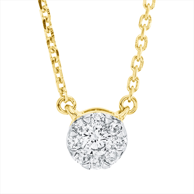 Collier    aus 750/-18 Karat Gelbgold mit 9 Diamanten 0