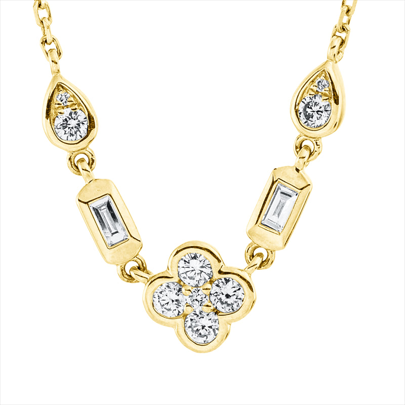 Collier    aus 750/-18 Karat Gelbgold mit 11 Diamanten 0