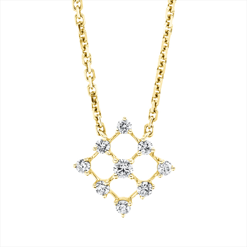 Collier    aus 585/-14 Karat Gelbgold mit 9 Diamanten 0