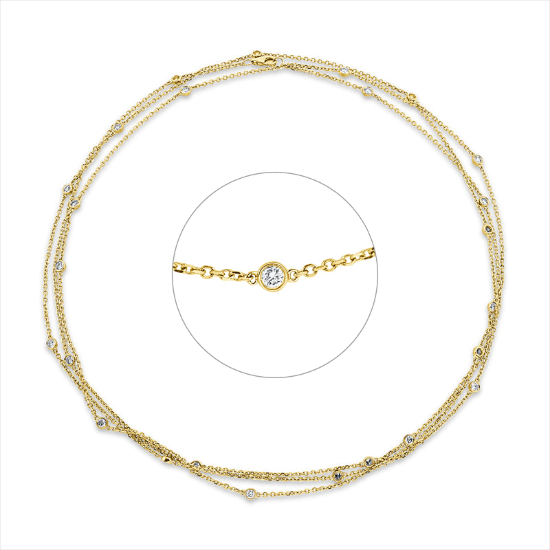 Collier    aus 750/-18 Karat Gelbgold mit 25 Diamanten 1