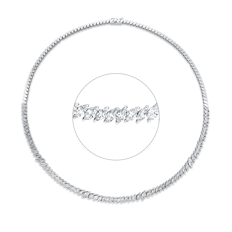 Collier    aus 750/-18 Karat Weißgold mit 73 Diamanten 8