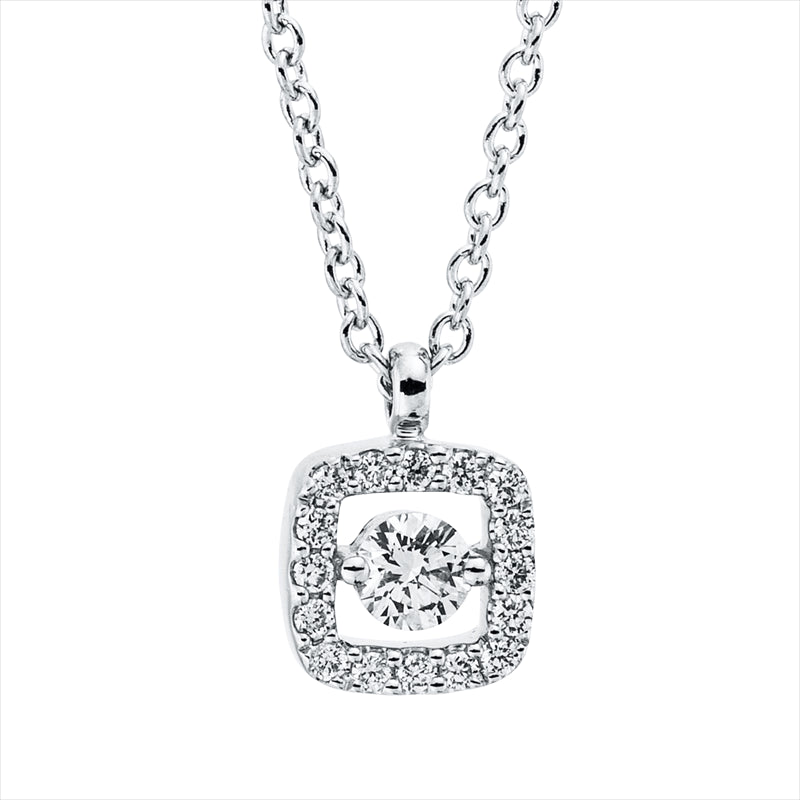 Collier    aus 750/-18 Karat Weißgold mit 17 Diamanten 0