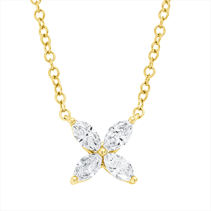 Collier    aus 750/-18 Karat Gelbgold mit 4 Diamanten 0