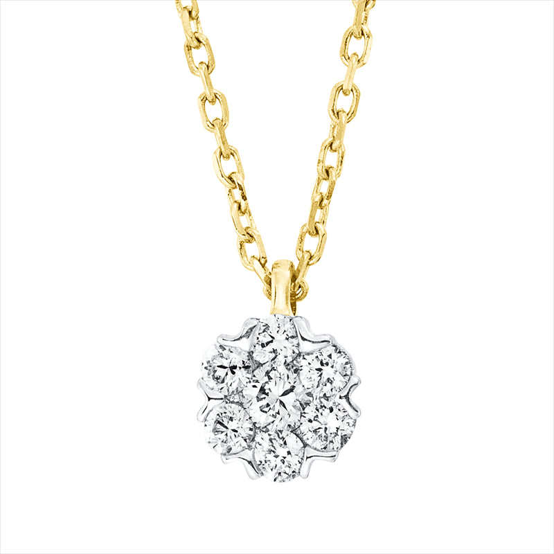 Collier    aus 750/-18 Karat Gelbgold mit 7 Diamanten 0