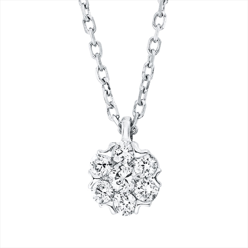 Collier    aus 750/-18 Karat Weißgold mit 7 Diamanten 0