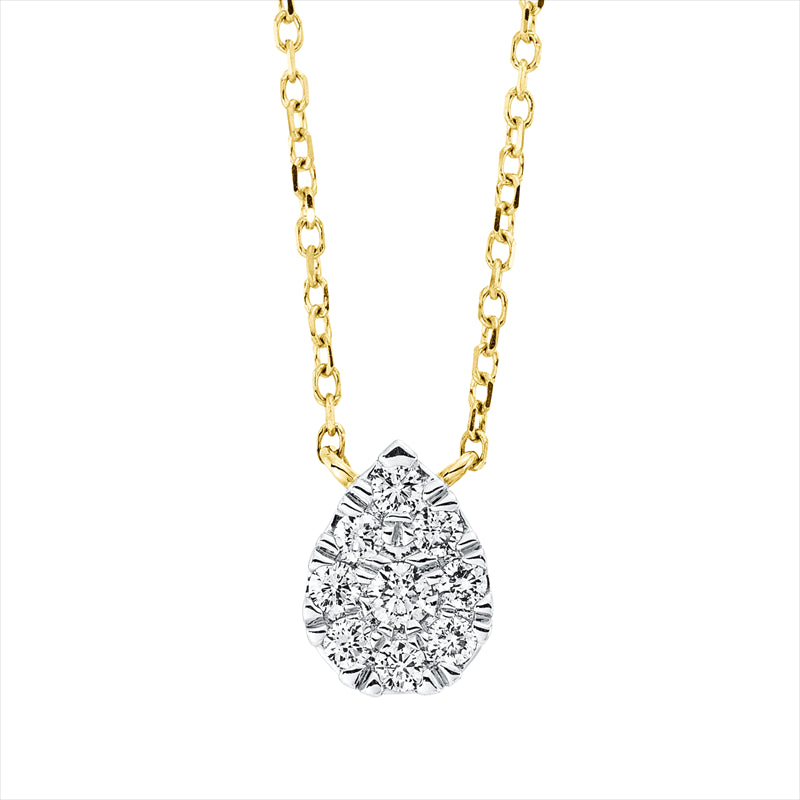 Collier    aus 750/-18 Karat Gelbgold mit 9 Diamanten 0