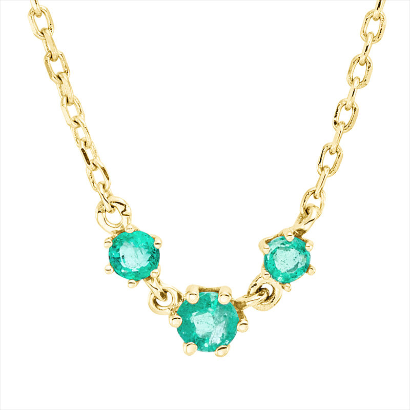 Collier mit Smaragd  aus 750/-18 Karat Gelbgold MPM_SKIP_FIELD 