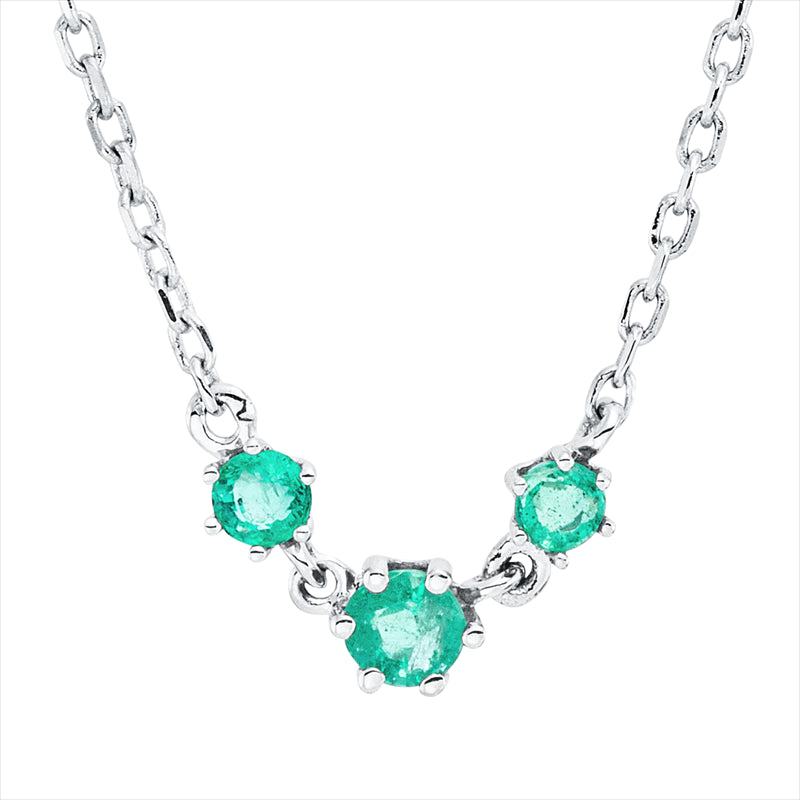 Collier mit Smaragd  aus 750/-18 Karat Weißgold MPM_SKIP_FIELD 