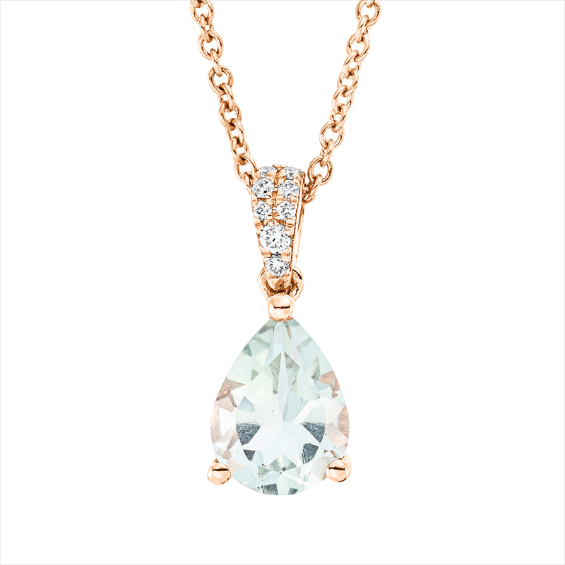 Collier mit Amethyst  aus 750/-18 Karat Rotgold mit 8 Diamanten 0