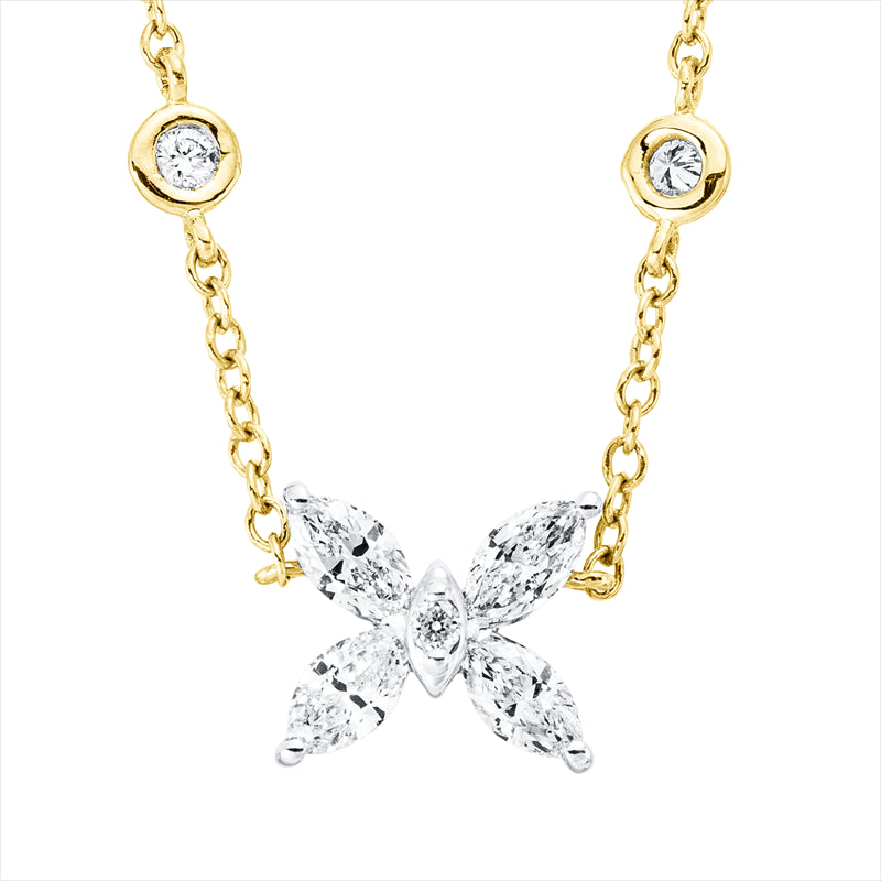 Collier    aus 750/-18 Karat Gelbgold mit 7 Diamanten 0