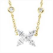 Collier    aus 750/-18 Karat Gelbgold mit 7 Diamanten 0