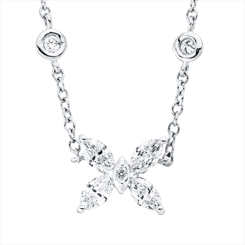 Collier    aus 750/-18 Karat Weißgold mit 7 Diamanten 0