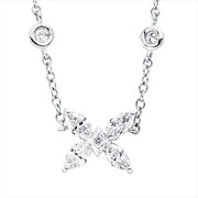 Collier    aus 750/-18 Karat Weißgold mit 7 Diamanten 0