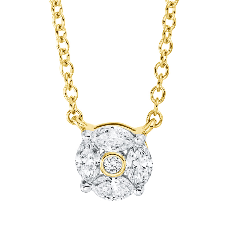 Collier    aus 750/-18 Karat Gelbgold mit 5 Diamanten 0