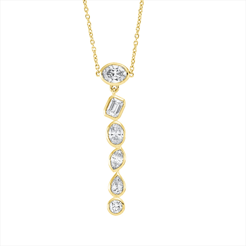 Collier    aus 750/-18 Karat Gelbgold mit 6 Diamanten 1