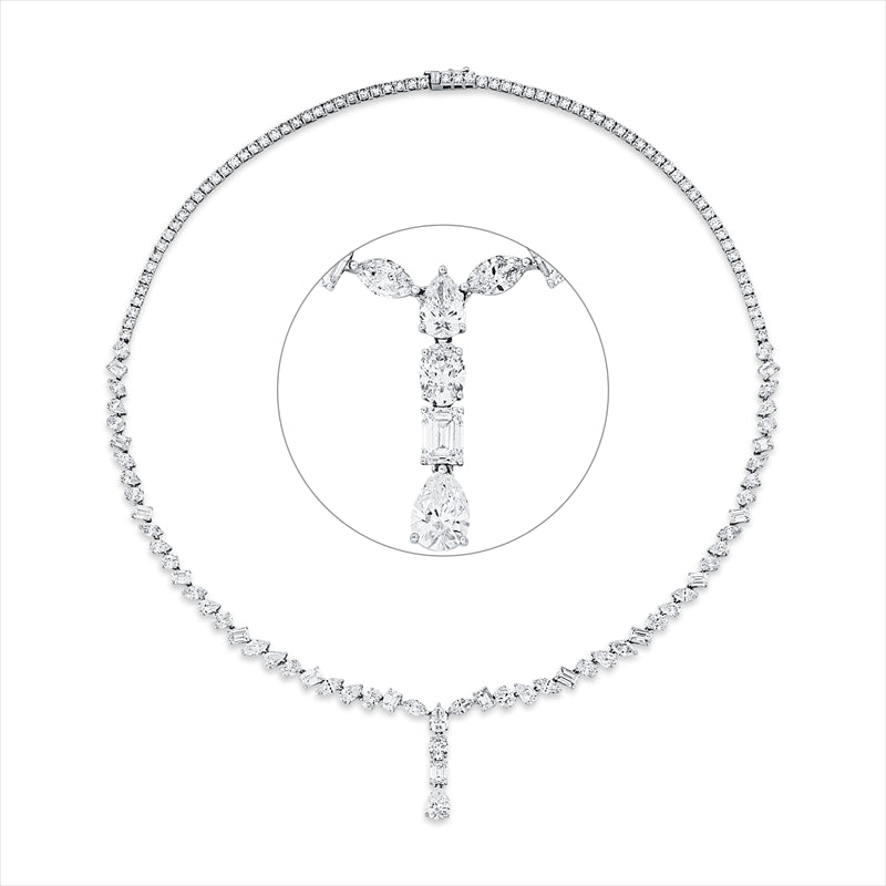 Collier    aus 750/-18 Karat Weißgold mit 130 Diamanten 20