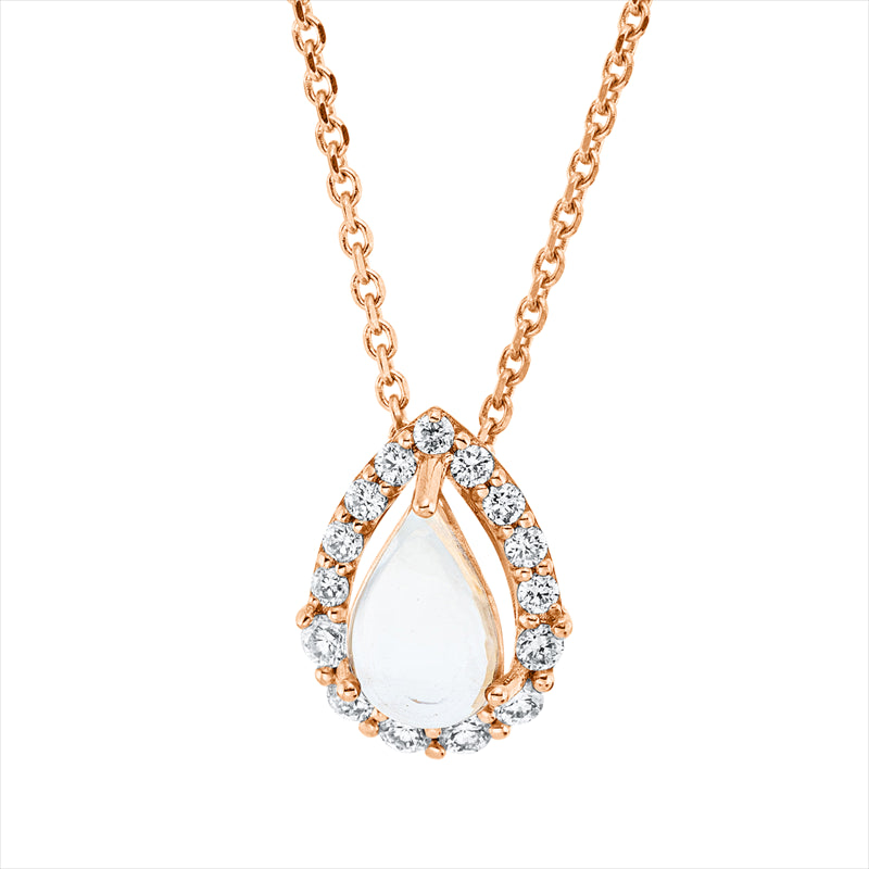 Collier mit Amethyst  aus 750/-18 Karat Rotgold mit 15 Diamanten 0