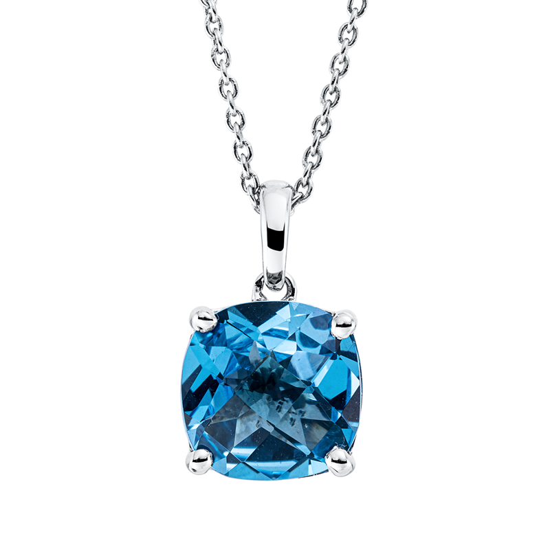 Collier mit Topas  aus 750/-18 Karat Weißgold  