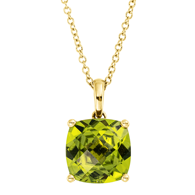 Collier mit Peridot  aus 750/-18 Karat Gelbgold  