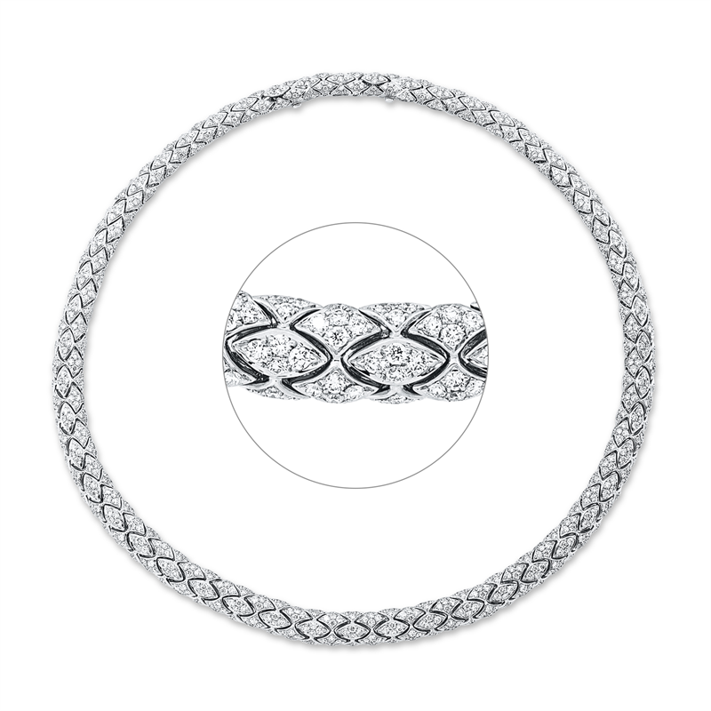 Collier    aus 750/-18 Karat Weißgold mit 980 Diamanten 13
