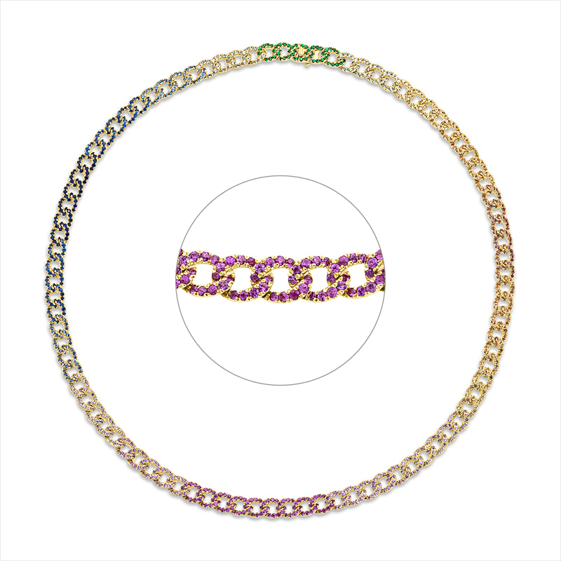 Collier mit Saphir  aus 750/-18 Karat Gelbgold MPM_SKIP_FIELD 