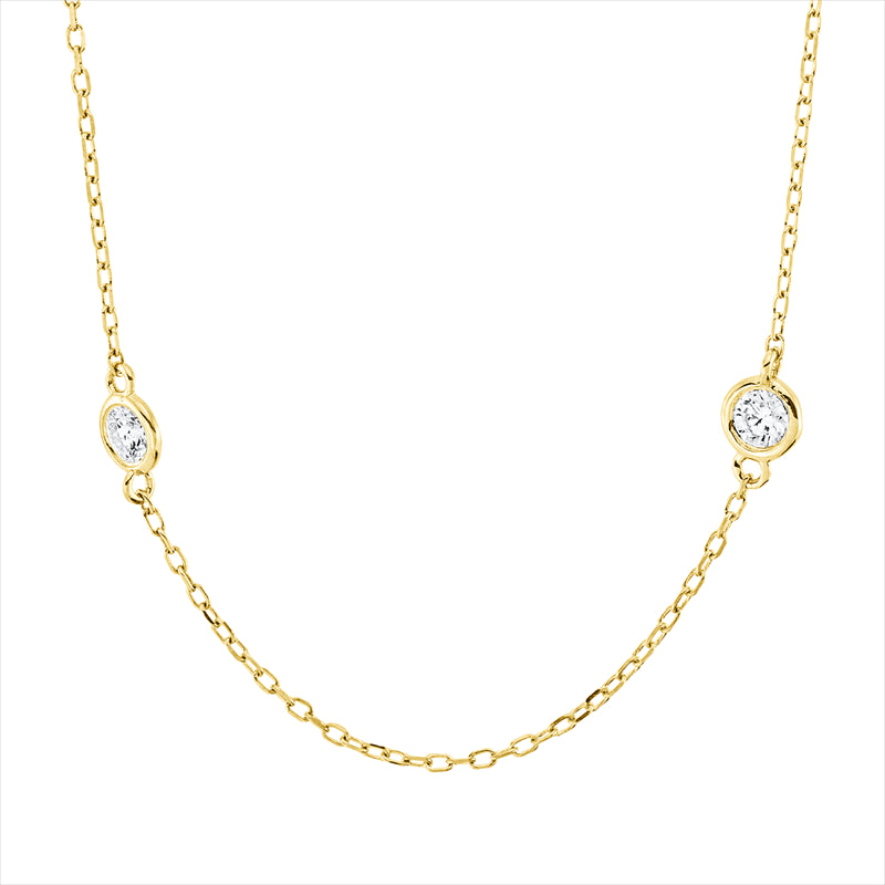 Collier    aus 750/-18 Karat Gelbgold mit 9 Diamanten 0