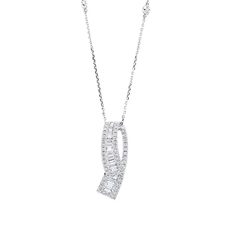 Collier    aus 750/-18 Karat Weißgold mit 75 Diamanten 0