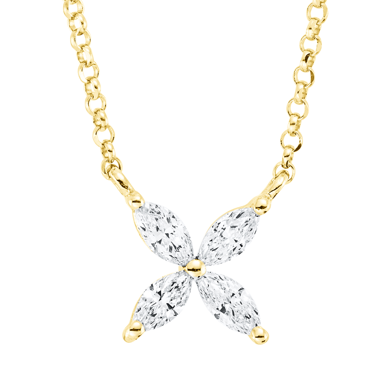 Collier    aus 750/-18 Karat Gelbgold mit 4 Diamanten 0