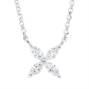 Collier    aus 750/-18 Karat Weißgold mit 4 Diamanten 0